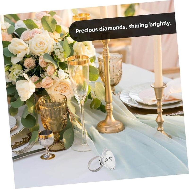 Elegant Simulated Glass Wedding Ring Prop Lightweight Bulk Play Decoration Romantic Ornament - Image 3